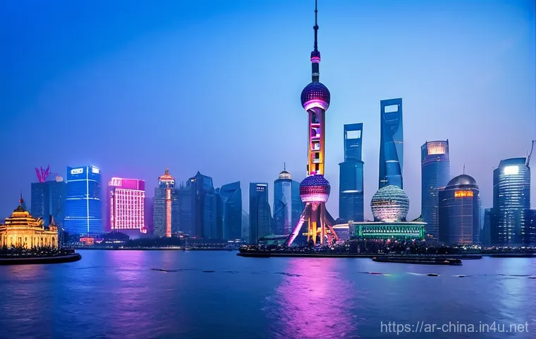 중국 주요 경제구역 비교 - **Shanghai: Global Financial Hub at Night**
    A stunning panoramic nighttime view of Shanghai, cap...